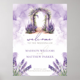 Hochzeitsfeier mit Aquarelllavender Garden Poster