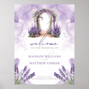 Hochzeitsfeier mit Aquarelllavender Garden Poster