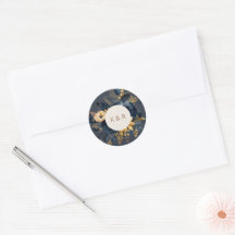 Hochzeitsfeier mit blauem Gold-Floral