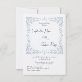 Hochzeitsfeier mit blauen Flüssen Einladung