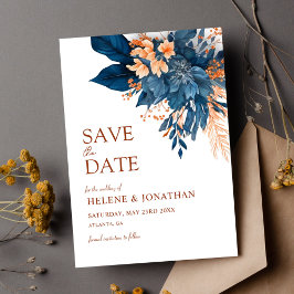 Hochzeitsfeier mit blauen Orangen Save The Date