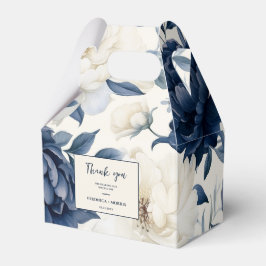 Hochzeitsfeier mit blauen und weißen Blumen Geschenkschachtel