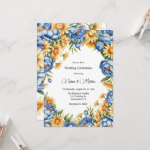 Hochzeitsfeier mit Blauer Peonie und Gelben Tälern