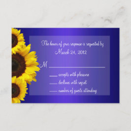 Hochzeitsfeier mit Blauer und Gelbblüte RSVP Karte