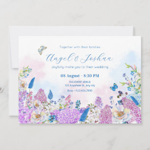 Hochzeitsfeier mit Blumen Einladung