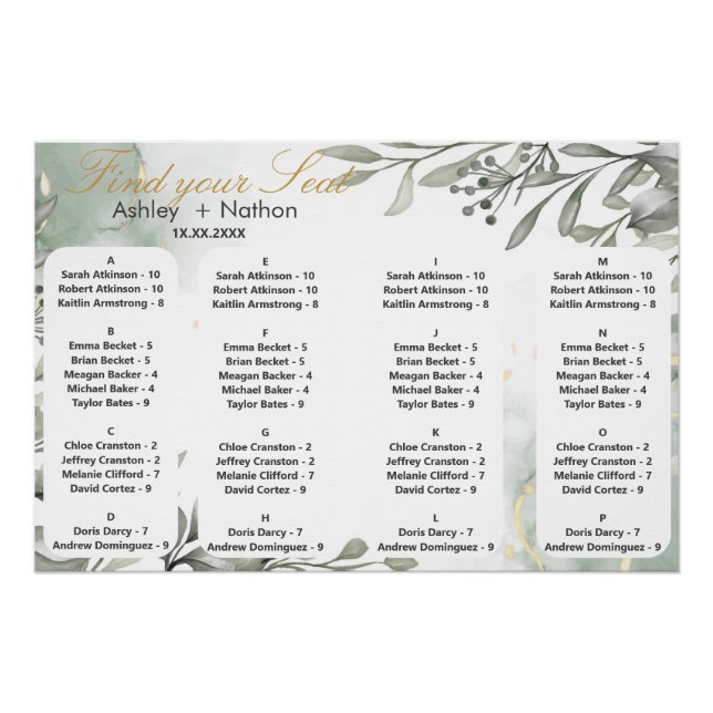 Hochzeitsfeier mit Blumen und Früchten Poster (Vorderseite)