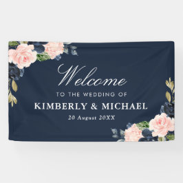 Hochzeitsfeier mit Blumen und Seeschwalben Banner