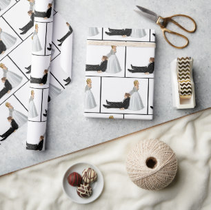 Hochzeitsfeier mit Braut und Bräutigam Geschenkpapier
