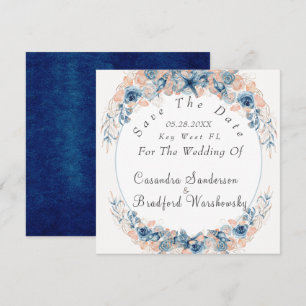Hochzeitsfeier mit der Navy Blush Beach Watercolor Save The Date