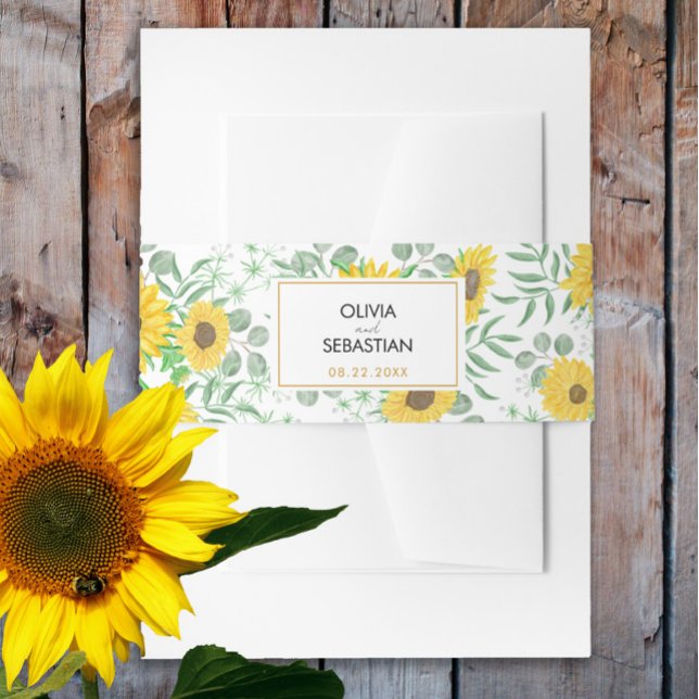 Hochzeitsfeier mit gelben Sonnenblumen Einladungsbanderole (Von Creator hochgeladen)