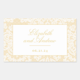 Hochzeitsfeier mit Gold Lace Rechteckiger Aufkleber