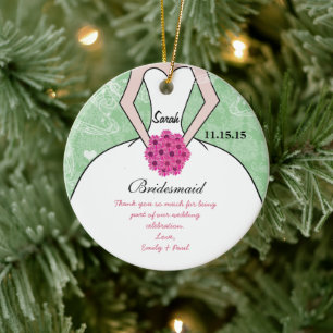 Hochzeitsfeier mit Gown Bridesmaid - Sie wählen Fa Keramik Ornament