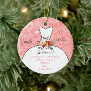 Hochzeitsfeier mit Gown Bridesmaid - Sie wählen Fa Keramikornament