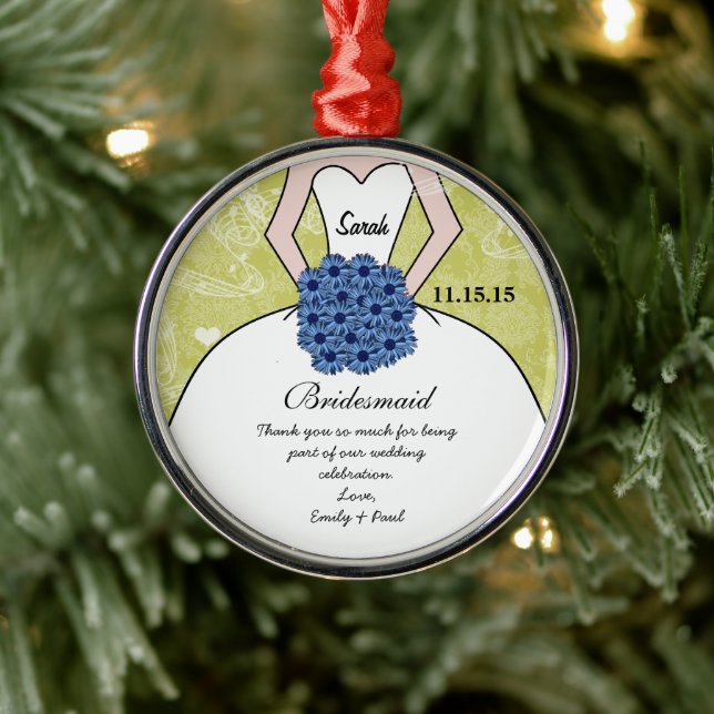 Hochzeitsfeier mit Gown Bridesmaid - Sie wählen Fa Ornament Aus Metall (Baum)