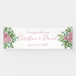 Hochzeitsfeier mit hellrosa Rose Banner