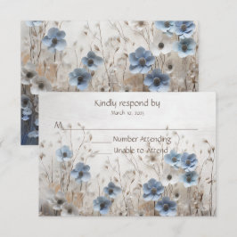 Hochzeitsfeier mit hübschem Blau und Weißem 3D-Blu RSVP Karte