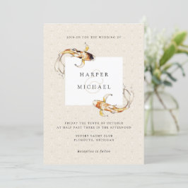 Hochzeitsfeier mit japanischem Koi Einladung