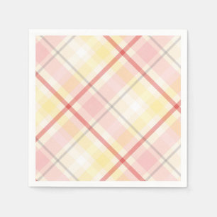 Hochzeitsfeier mit Kariertem Streifen in Rosa und  Serviette