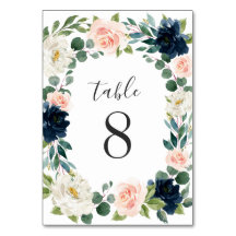Hochzeitsfeier mit navy und Blush Pink Floral Chic