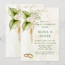 Hochzeitsfeier mit Olive Green Tropical Florals