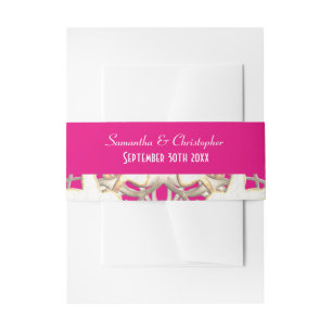 Hochzeitsfeier mit rosa und weißem Papier Einladungsbanderole