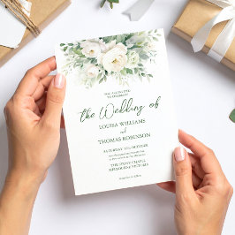 Hochzeitsfeier mit Rose und Creme Einladung