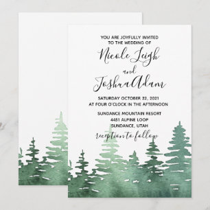 Hochzeitsfeier mit rustikalen Aquarellen Einladung