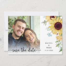 Hochzeitsfeier mit Sonnenblumen Save The Date