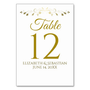 Hochzeitsfeier mit Vintagem Blumen Tischnummer