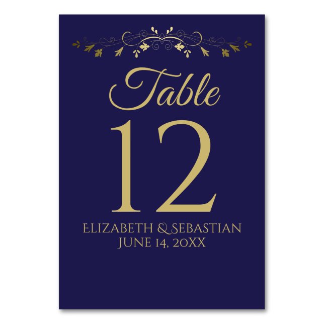 Hochzeitsfeier mit Vintagem Blumengestein Tischnummer (Rückseite)