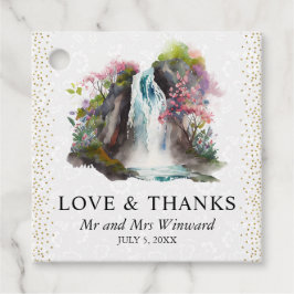 Hochzeitsfeier mit Wasserfarben Geschenkanhänger