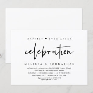 Hochzeitsfeier, modern, glücklich immer einladung