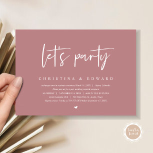 Hochzeitsfeier, modern Minimalistisch, lasse Party Einladung