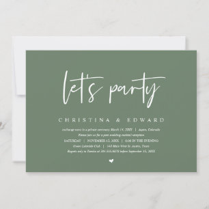 Hochzeitsfeier, modern Minimalistisch, lasse Party Einladung