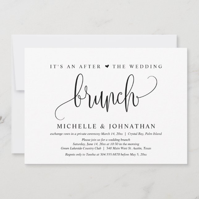 Hochzeitsfeier nach dem Hochzeitsfest Einladung (Vorderseite)