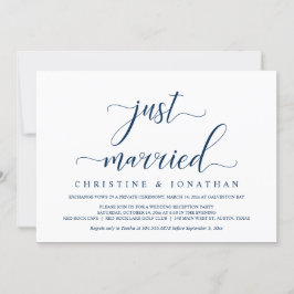 Hochzeitsfeier, Navy Blue, Just Married Party Einladung