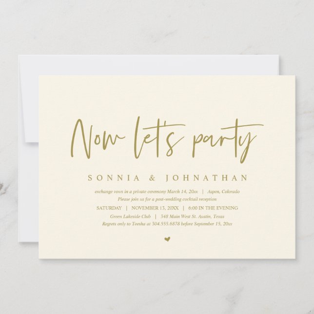 Hochzeitsfeier, Party Einladung (Vorderseite)