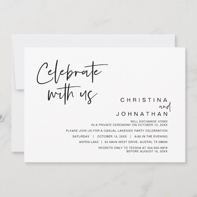 Hochzeitsfeier Party, feiern mit uns Einladung (Vorderseite)