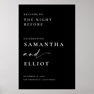 Hochzeitsfeier Probe Willkommensschild Minimal Pos Poster