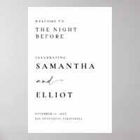 Hochzeitsfeier Probe Willkommensschild Minimal Pos