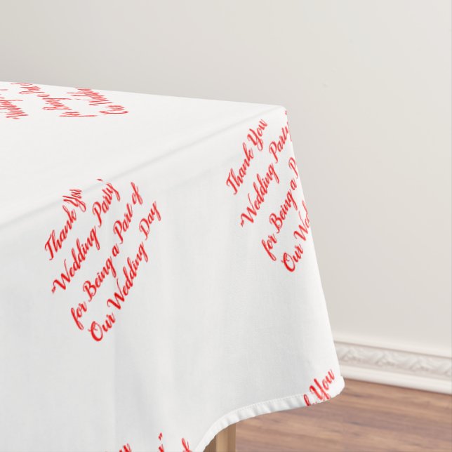 Hochzeitsfeier Rote Typografie Tischdecke (Beispiel)
