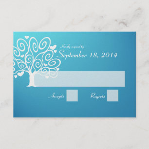 Hochzeitsfeier Silhouette UAWG RSVP Karte