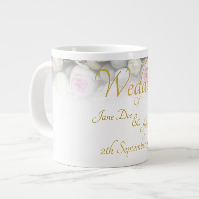 Hochzeitsfeier Tasse - Braut mit farbenprächtigem  (Vorderseite Links)
