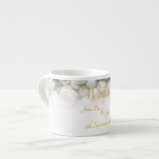 Hochzeitsfeier Tasse - Braut mit farbenprächtigem  (Vorderseite Links)