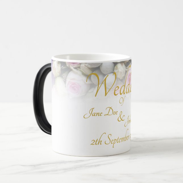 Hochzeitsfeier Tasse - Braut mit farbenprächtigem  (Vorderseite Links)