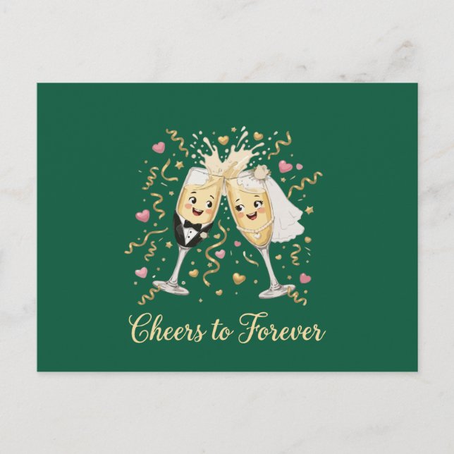 Hochzeitsfeier Toast Postkarte (Vorderseite)