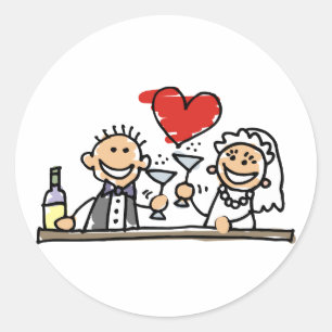 Hochzeitsfeier UAWG Bräutigam Save the Date Runder Aufkleber