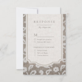 Hochzeitsfeier und Hochzeitsfeier auf rustikalem L RSVP Karte