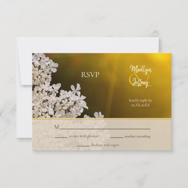 Hochzeitsfeier von Königin Anne in der Wildblume RSVP Karte (Vorderseite)