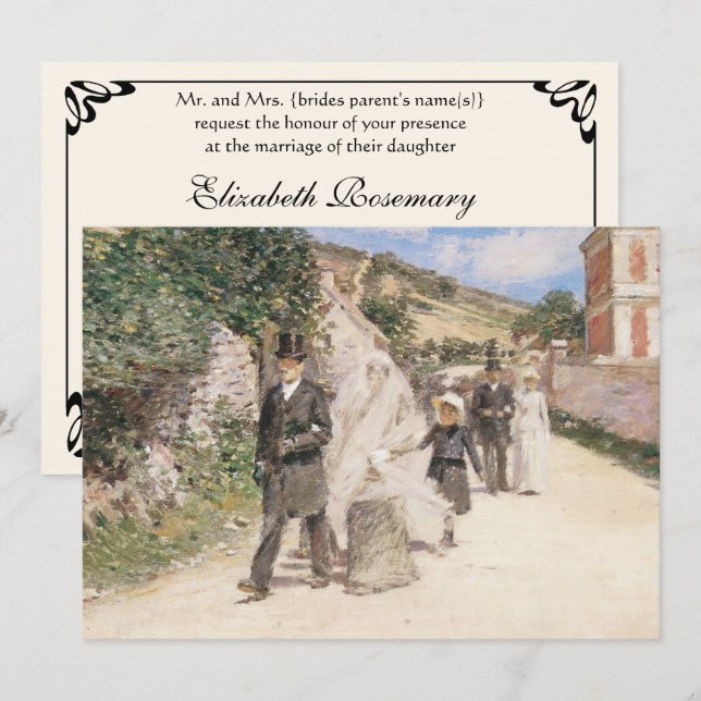 Hochzeitsfeier von Robinson, Hochzeit des Impressi Einladung (Vorne/Hinten)